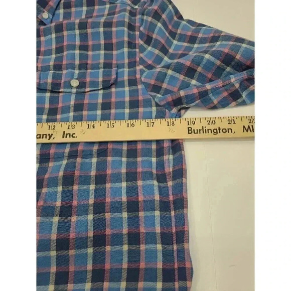 Vineyard Vines Plaid Slim Fit Crosby Shirt Button Up Men's Size S Linen Blend - Picture 4 of 8